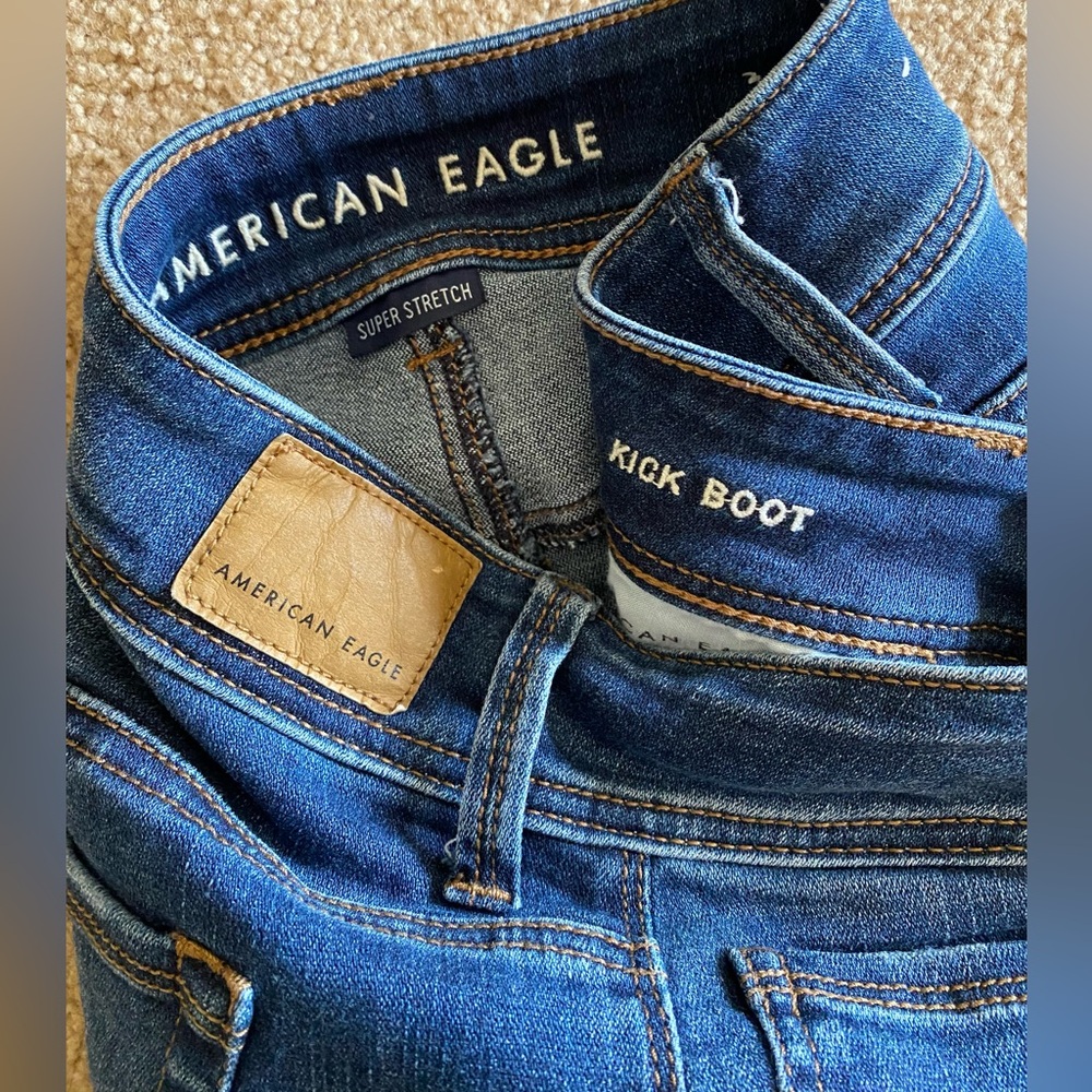 American Eagle Super Stretch Kick Boot Jeans - Picture 3 of 3
